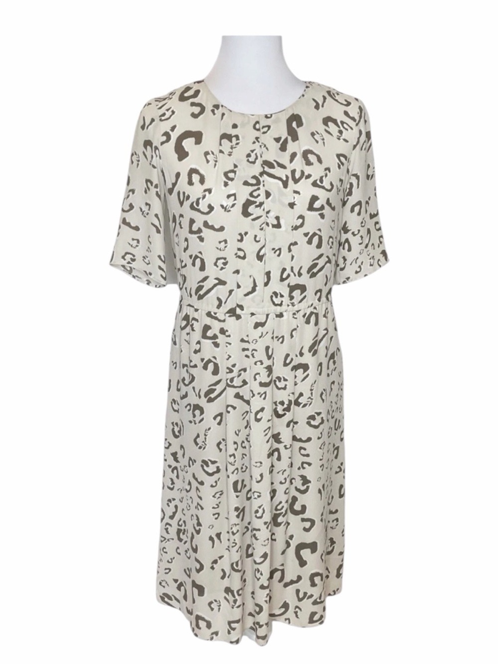 BCBGMAXAZRIA Karia Leopard Print Pleated Midi Dress Size XXS Fits L